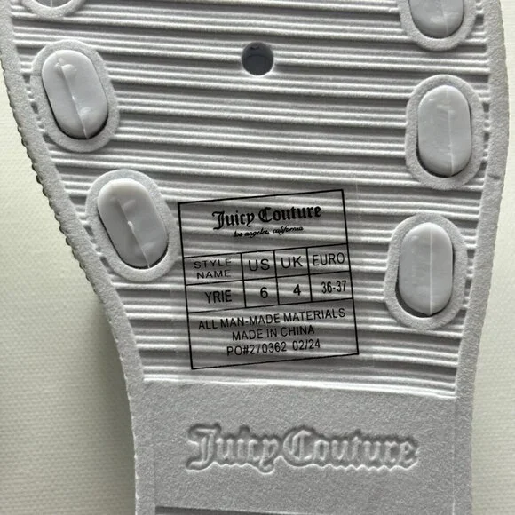 Juicy Couture Women's Yrie White Rhinestone Slides - Picture 9 of 13
